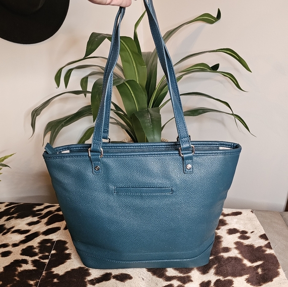 Thirty-One Teal Tote with Purple Dragonfly - Picture 3 of 7